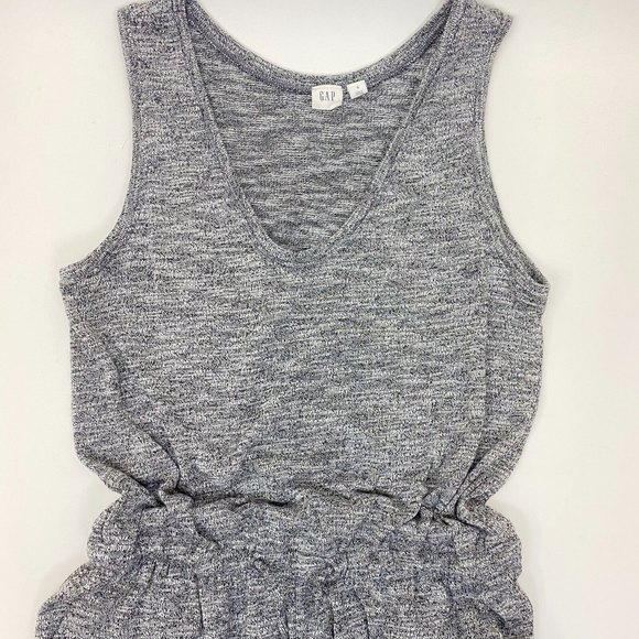 Gap Crop Wide Leg‎ Jumpsuit Black Ribbed Pockets Gray Women's S - Picture 2 of 7